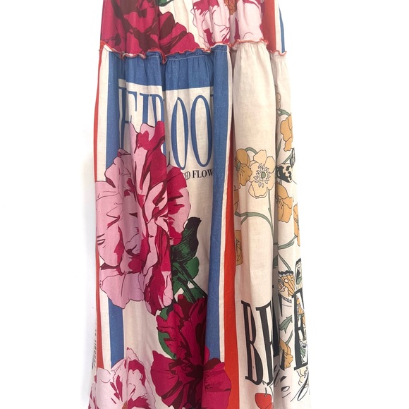 Maeve linen blend printed Maxi Skirt - Picture 3 of 9